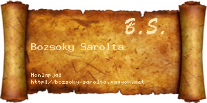 Bozsoky Sarolta névjegykártya