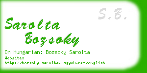 sarolta bozsoky business card